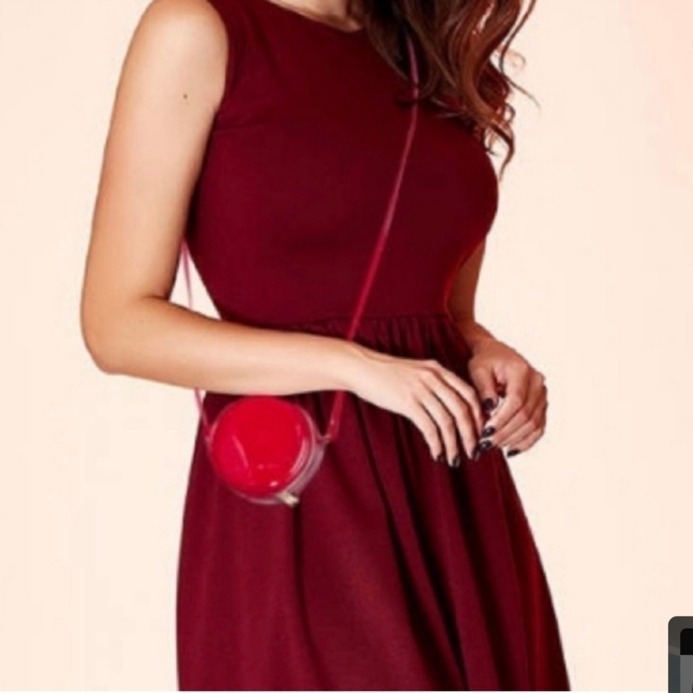 Marc Jacobs New Red Patent Mini Leather Crossbody & Makeup